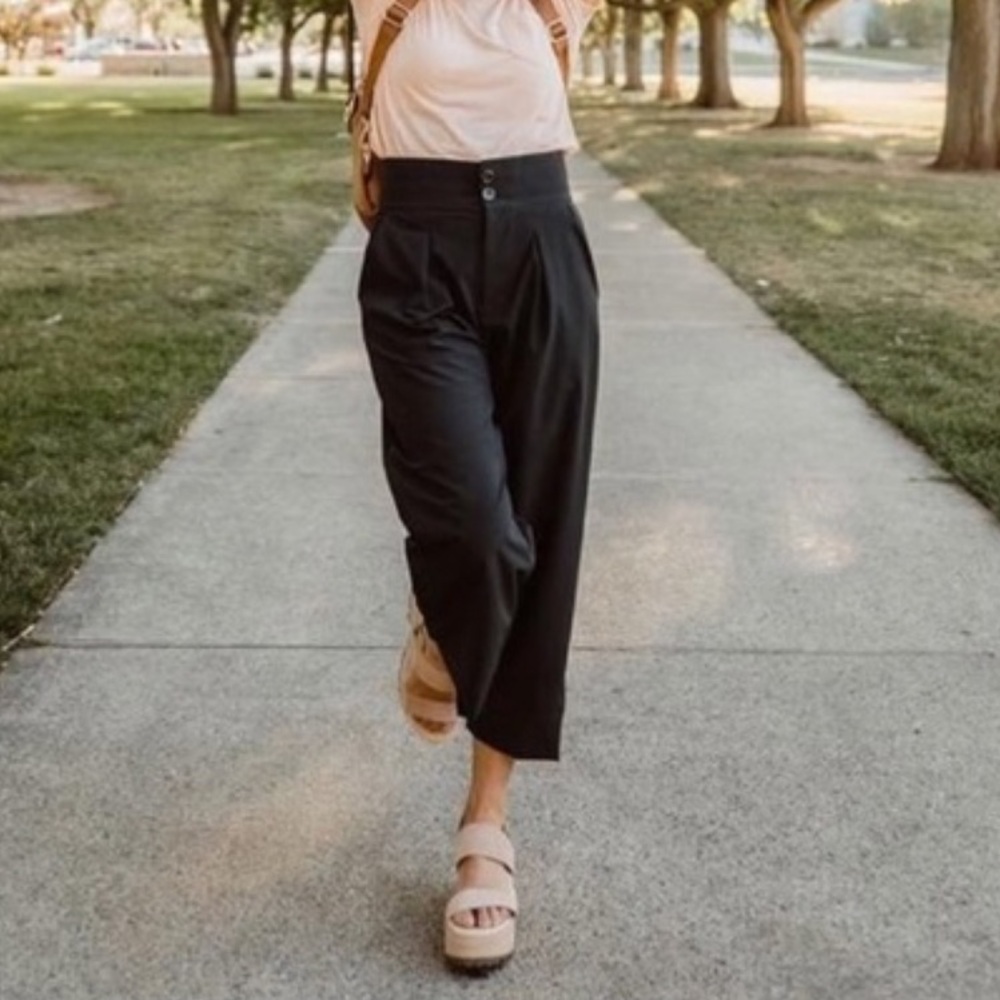 Albion High Rise Audrey Capri Wide Leg Crop